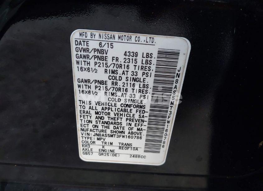 Photo 9 of 2015 Nissan Rogue SELECT S (VIN JN8AS5MT3FW160786)