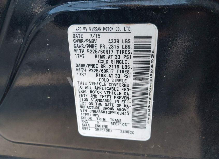 Photo 9 of 2015 Nissan Rogue SELECT S (VIN JN8AS5MT3FW163493)