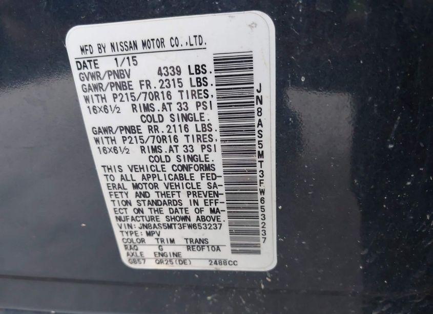 Photo 9 of 2015 Nissan Rogue SELECT S (VIN JN8AS5MT3FW653237)