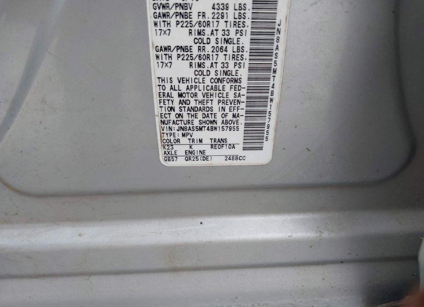 Photo 9 of 2011 Nissan Rogue SV (VIN JN8AS5MT4BW157955)