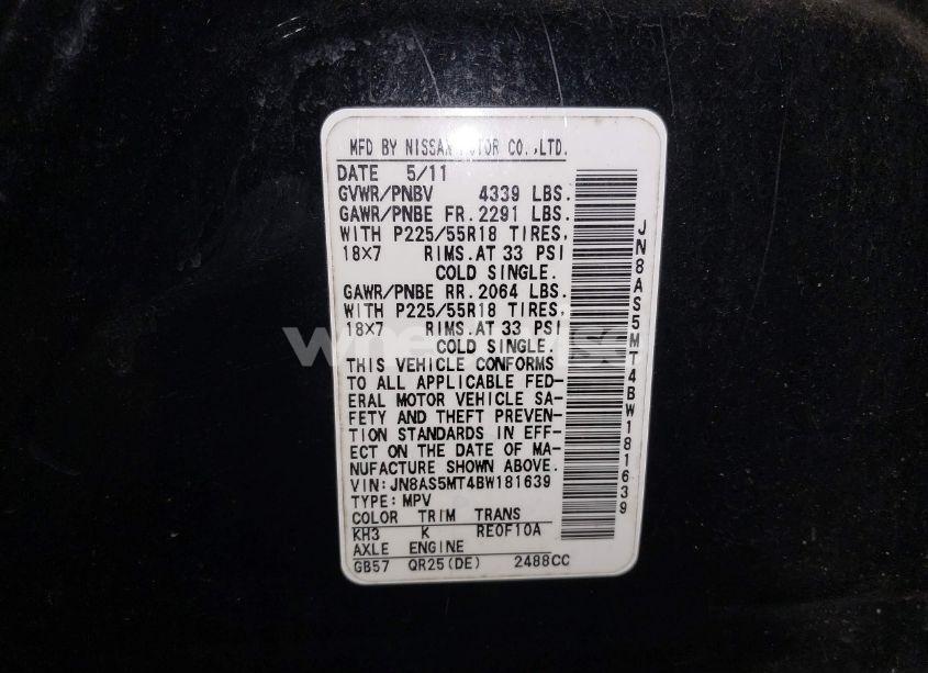 Photo 9 of 2011 Nissan Rogue SV (VIN JN8AS5MT4BW181639)