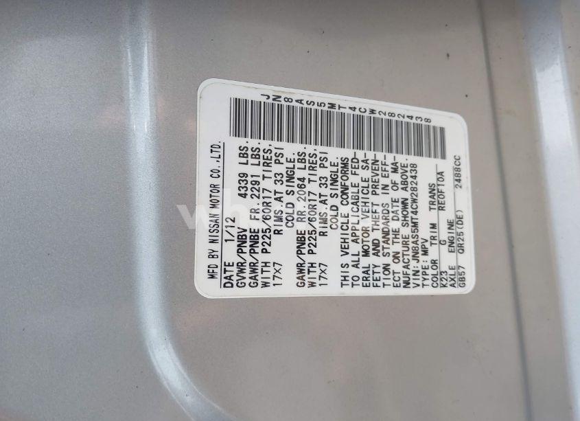 Photo 9 of 2012 Nissan Rogue SV (VIN JN8AS5MT4CW282438)