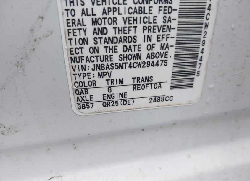 Photo 9 of 2012 Nissan Rogue SV (VIN JN8AS5MT4CW294475)