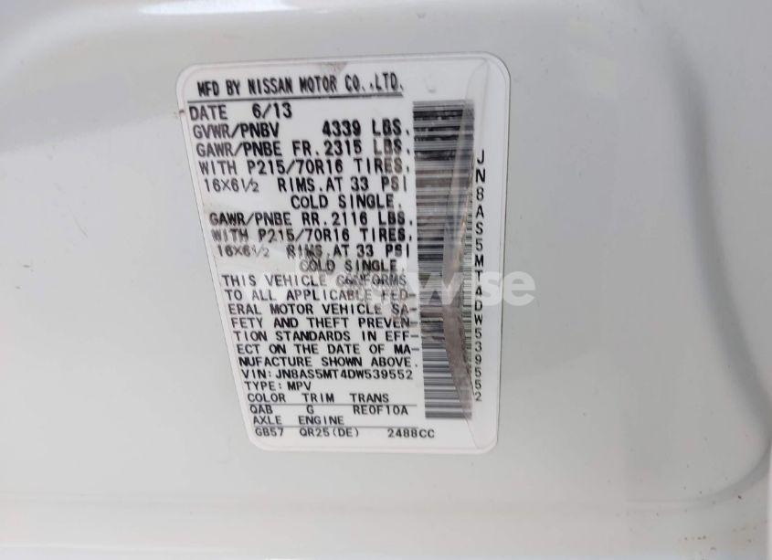 Photo 9 of 2013 Nissan Rogue S (VIN JN8AS5MT4DW539552)