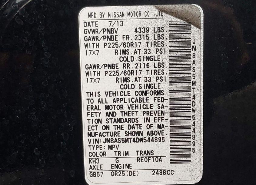 Photo 9 of 2013 Nissan Rogue SV (VIN JN8AS5MT4DW544895)