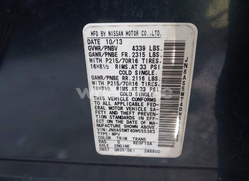 Photo 9 of 2013 Nissan Rogue S (VIN JN8AS5MT4DW555363)