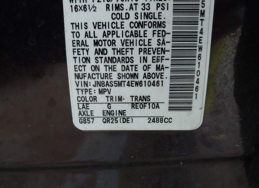 Photo 9 of 2014 Nissan Rogue SELECT S (VIN JN8AS5MT4EW610461)