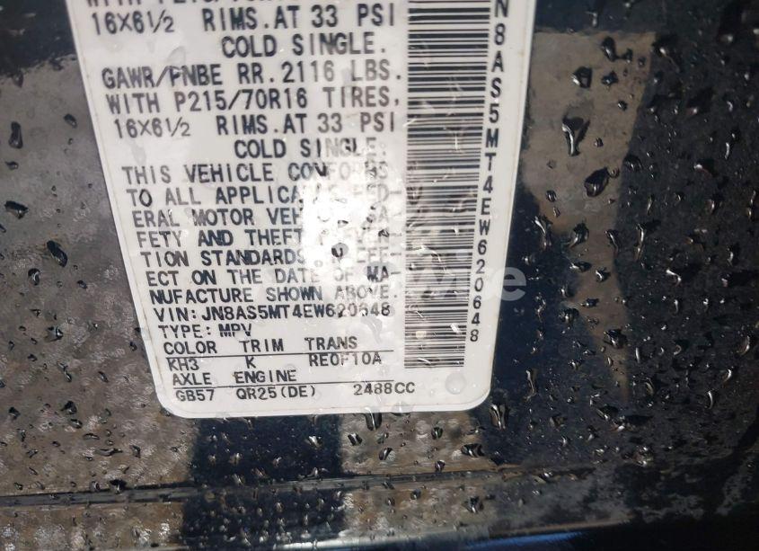 Photo 9 of 2014 Nissan Rogue SELECT S (VIN JN8AS5MT4EW620648)