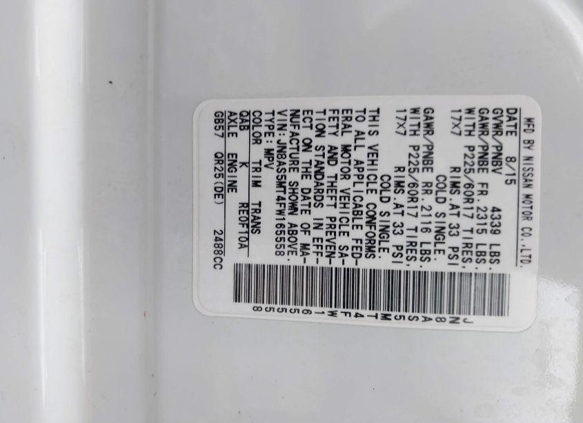 Photo 9 of 2015 Nissan Rogue SELECT S (VIN JN8AS5MT4FW165558)