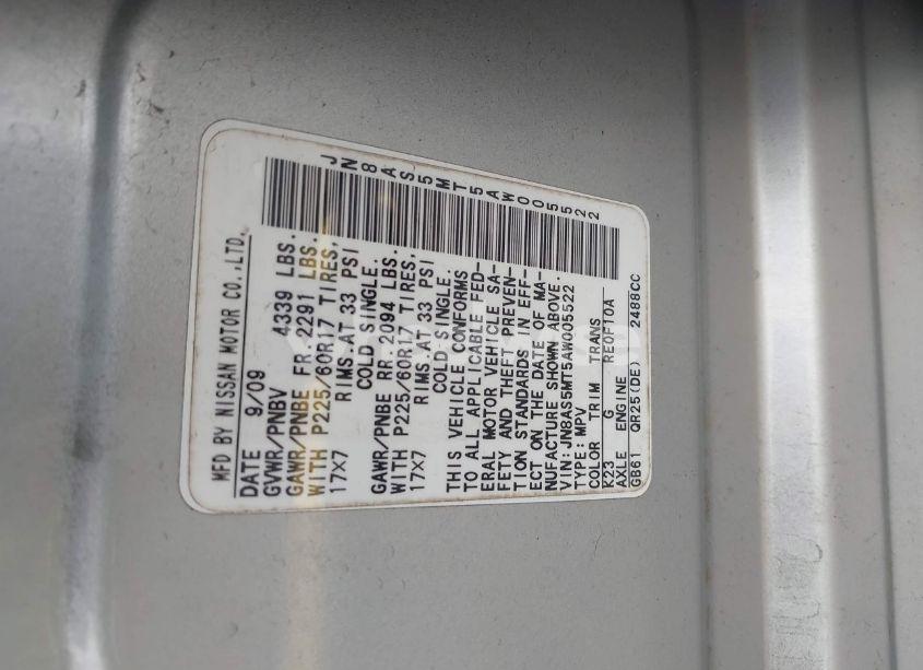 Photo 9 of 2010 Nissan Rogue SL (VIN JN8AS5MT5AW005522)