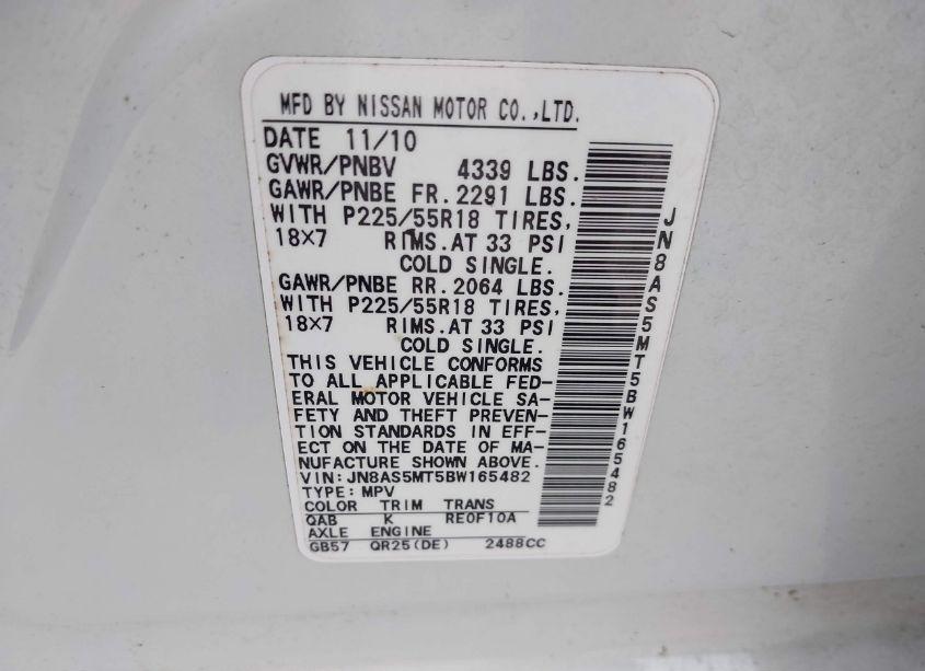 Photo 9 of 2011 Nissan Rogue SV (VIN JN8AS5MT5BW165482)