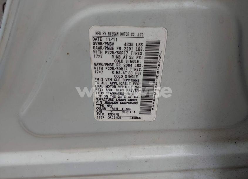 Photo 9 of 2012 Nissan Rogue SV (VIN JN8AS5MT5CW268466)