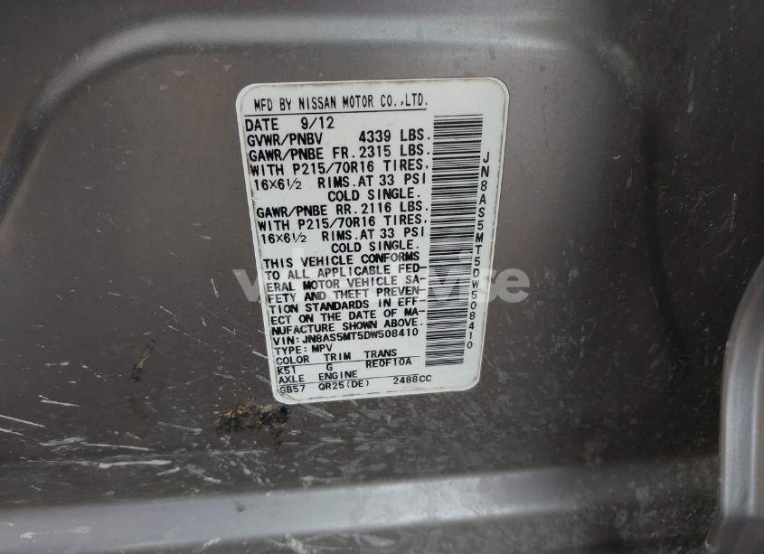 Photo 9 of 2013 Nissan Rogue S (VIN JN8AS5MT5DW508410)