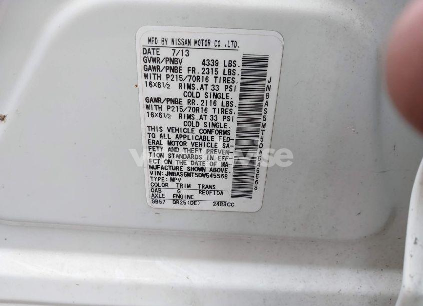 Photo 9 of 2013 Nissan Rogue S (VIN JN8AS5MT5DW545568)