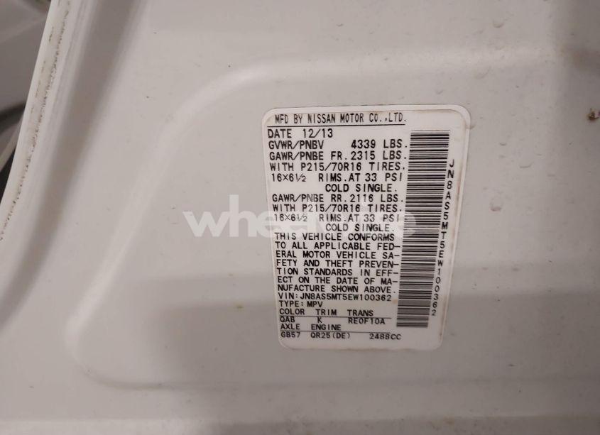 Photo 9 of 2014 Nissan Rogue SELECT S (VIN JN8AS5MT5EW100362)