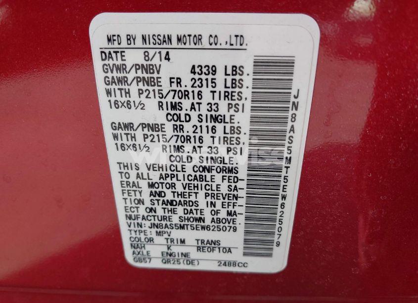 Photo 9 of 2014 Nissan Rogue SELECT S (VIN JN8AS5MT5EW625079)