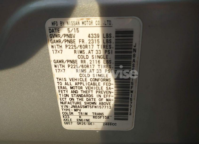 Photo 9 of 2015 Nissan Rogue SELECT S (VIN JN8AS5MT5FW157713)