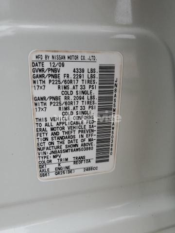 Photo 6 of 2010 NISSAN ROGUE S (VIN JN8AS5MT6AW503860)