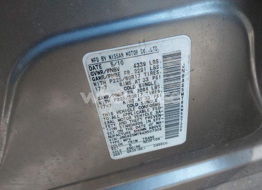 Photo 9 of 2010 Nissan Rogue SL (VIN JN8AS5MT6AW507309)