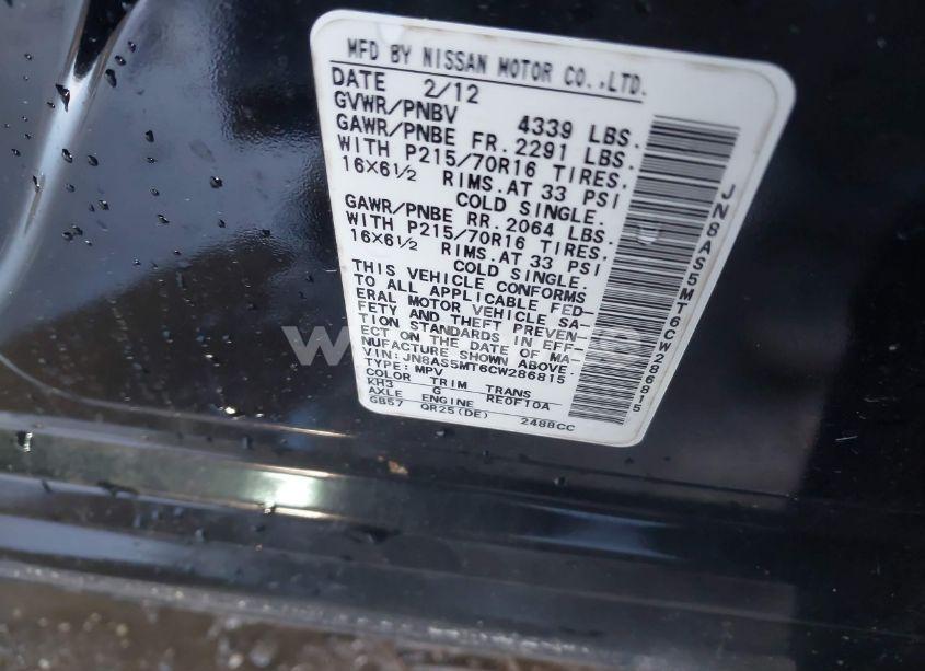 Photo 9 of 2012 Nissan Rogue S (VIN JN8AS5MT6CW286815)