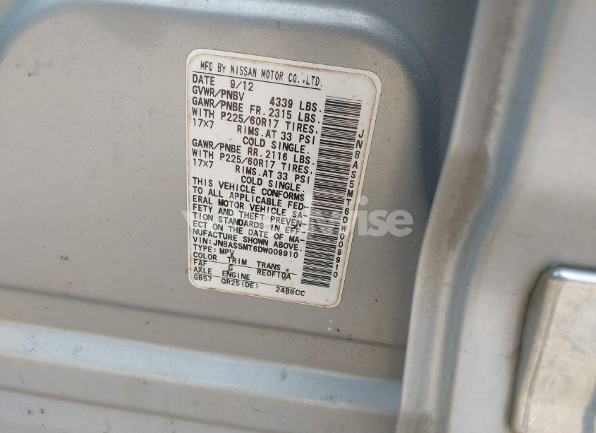 Photo 9 of 2013 Nissan Rogue SV (VIN JN8AS5MT6DW009910)