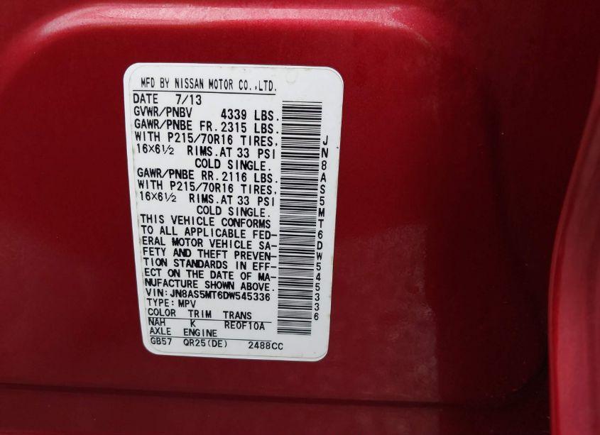 Photo 9 of 2013 Nissan Rogue S (VIN JN8AS5MT6DW545336)