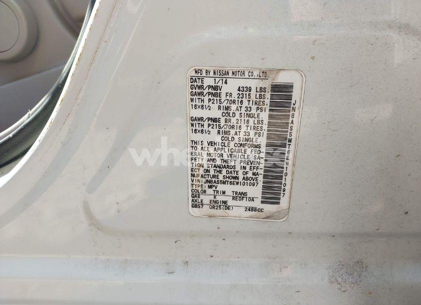 Photo 9 of 2014 Nissan Rogue SELECT S (VIN JN8AS5MT6EW101097)