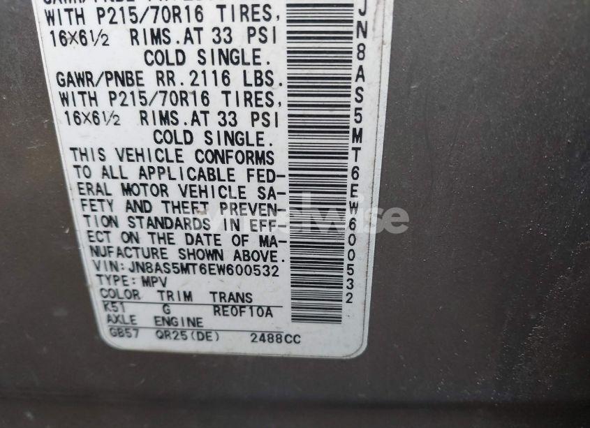 Photo 9 of 2014 Nissan Rogue SELECT S (VIN JN8AS5MT6EW600532)