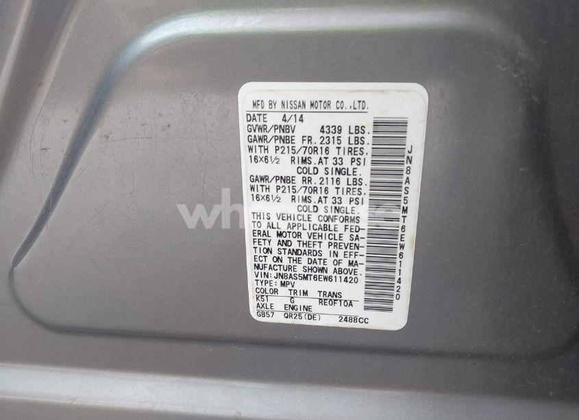 Photo 9 of 2014 Nissan Rogue SELECT S (VIN JN8AS5MT6EW611420)