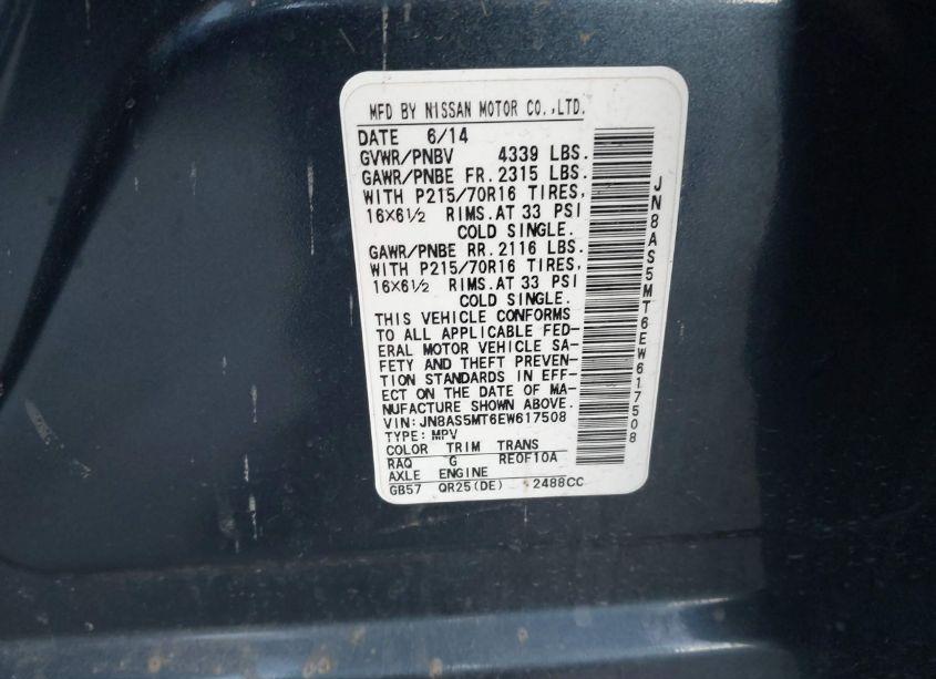 Photo 9 of 2014 Nissan Rogue SELECT S (VIN JN8AS5MT6EW617508)