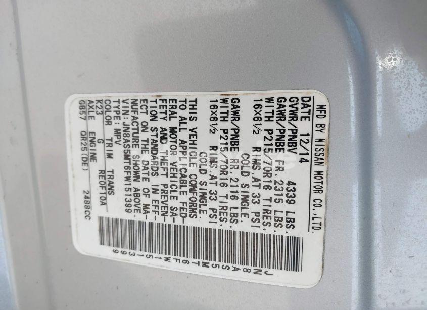 Photo 9 of 2015 Nissan Rogue SELECT S (VIN JN8AS5MT6FW151399)