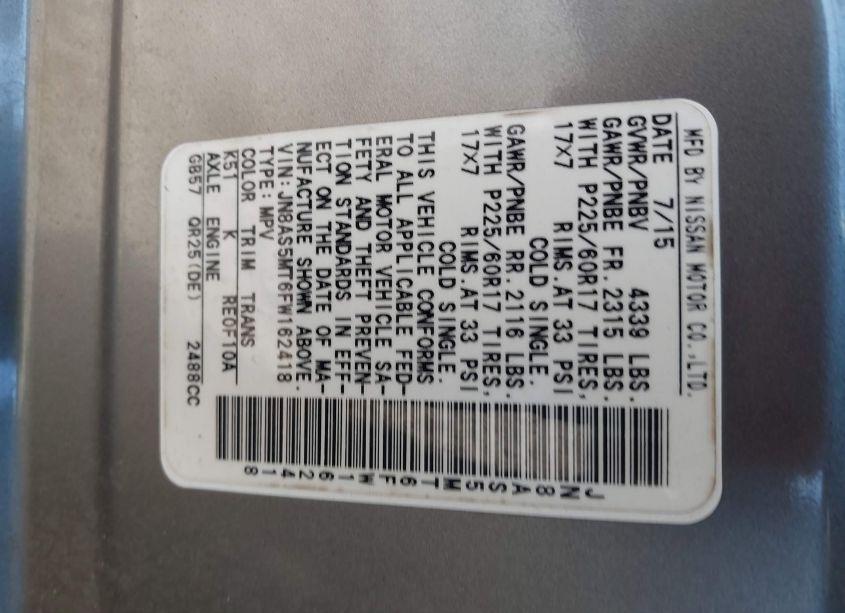 Photo 9 of 2015 Nissan Rogue SELECT S (VIN JN8AS5MT6FW162418)