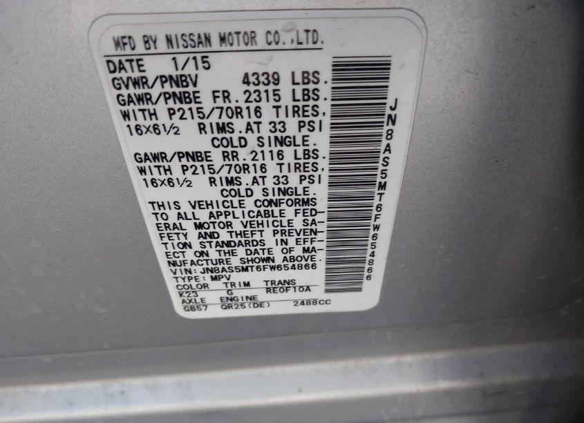 Photo 9 of 2015 Nissan Rogue SELECT S (VIN JN8AS5MT6FW654866)