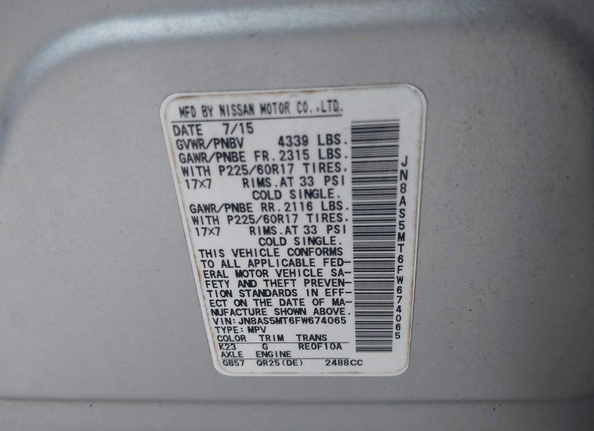 Photo 9 of 2015 Nissan Rogue SELECT S (VIN JN8AS5MT6FW674065)