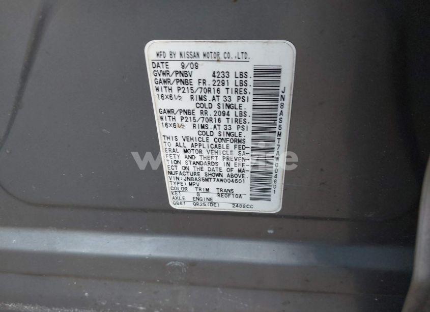 Photo 9 of 2010 Nissan Rogue S (VIN JN8AS5MT7AW004601)