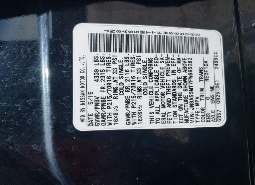 Photo 9 of 2015 Nissan Rogue SELECT S (VIN JN8AS5MT7FW665262)