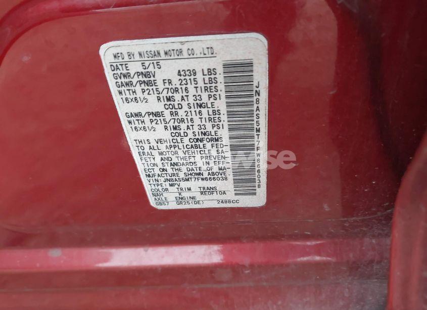 Photo 9 of 2015 Nissan Rogue SELECT S (VIN JN8AS5MT7FW666038)