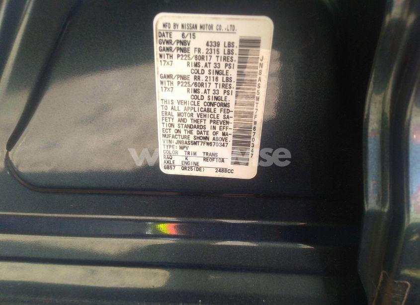 Photo 9 of 2015 Nissan Rogue SELECT S (VIN JN8AS5MT7FW670347)