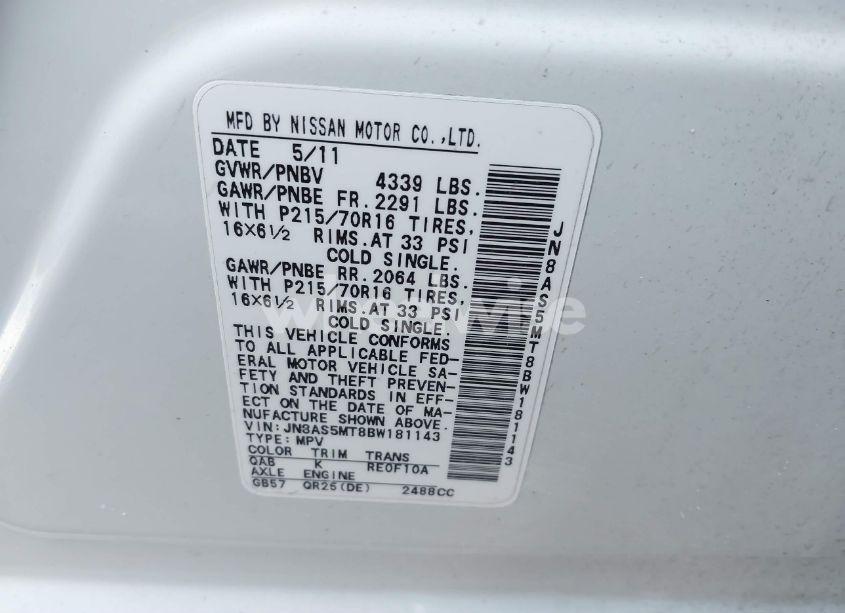 Photo 9 of 2011 Nissan Rogue S (VIN JN8AS5MT8BW181143)