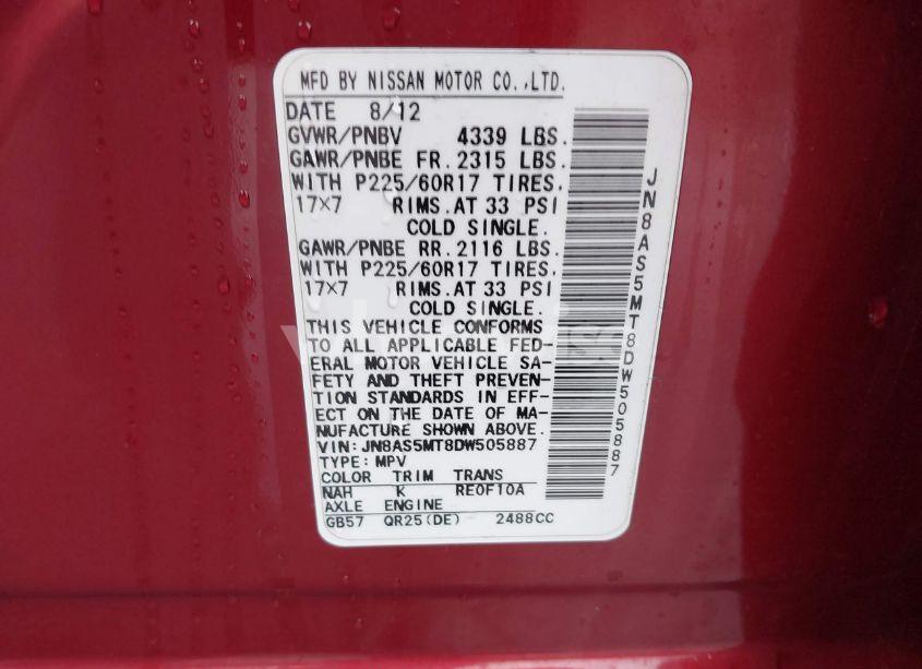 Photo 9 of 2013 Nissan Rogue SV (VIN JN8AS5MT8DW505887)