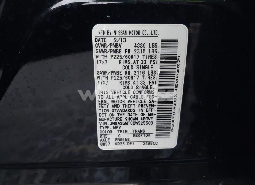 Photo 9 of 2013 Nissan Rogue SV (VIN JN8AS5MT8DW525508)