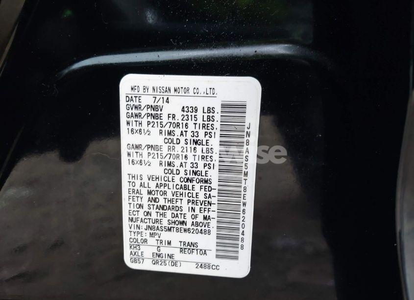 Photo 9 of 2014 Nissan Rogue SELECT S (VIN JN8AS5MT8EW620488)