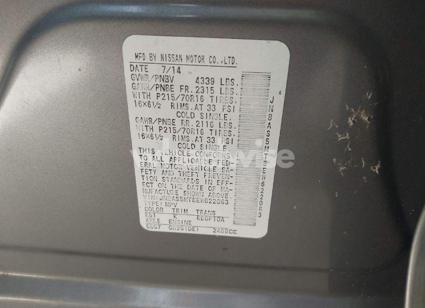 Photo 9 of 2014 Nissan Rogue SELECT S (VIN JN8AS5MT8EW622063)