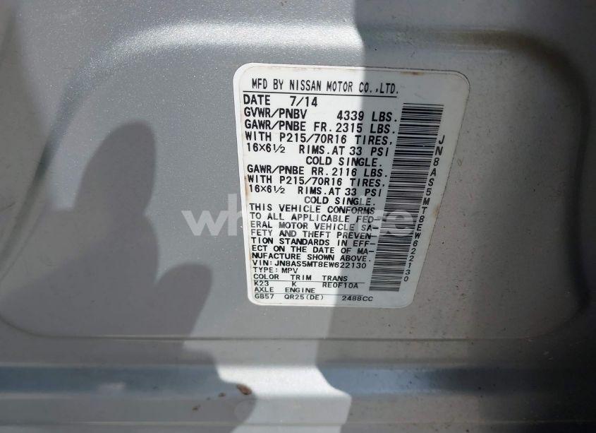 Photo 9 of 2014 Nissan Rogue SELECT S (VIN JN8AS5MT8EW622130)