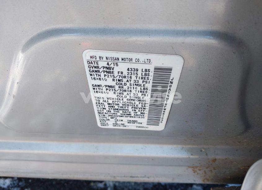 Photo 9 of 2015 Nissan Rogue SELECT S (VIN JN8AS5MT8FW661835)