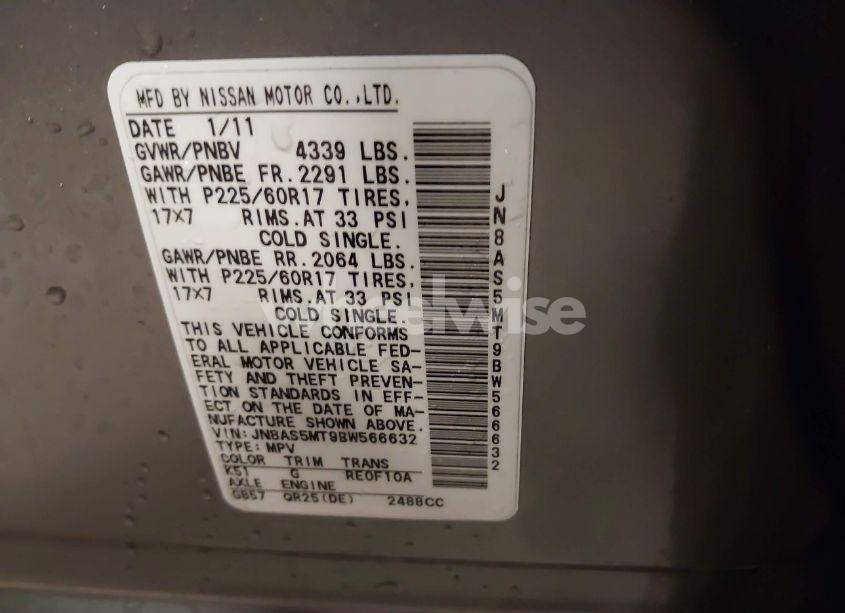 Photo 9 of 2011 Nissan Rogue SV (VIN JN8AS5MT9BW566632)