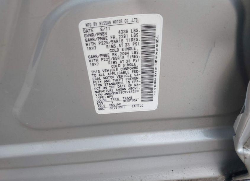 Photo 9 of 2012 Nissan Rogue SV W/SL PKG (VIN JN8AS5MT9CW254280)