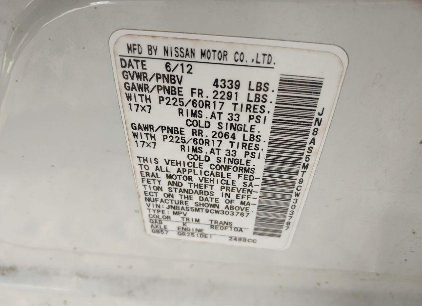 Photo 9 of 2012 Nissan Rogue SV (VIN JN8AS5MT9CW303767)