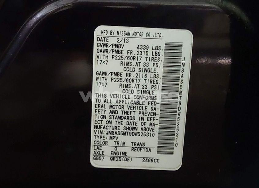 Photo 9 of 2013 Nissan Rogue SV (VIN JN8AS5MT9DW525310)