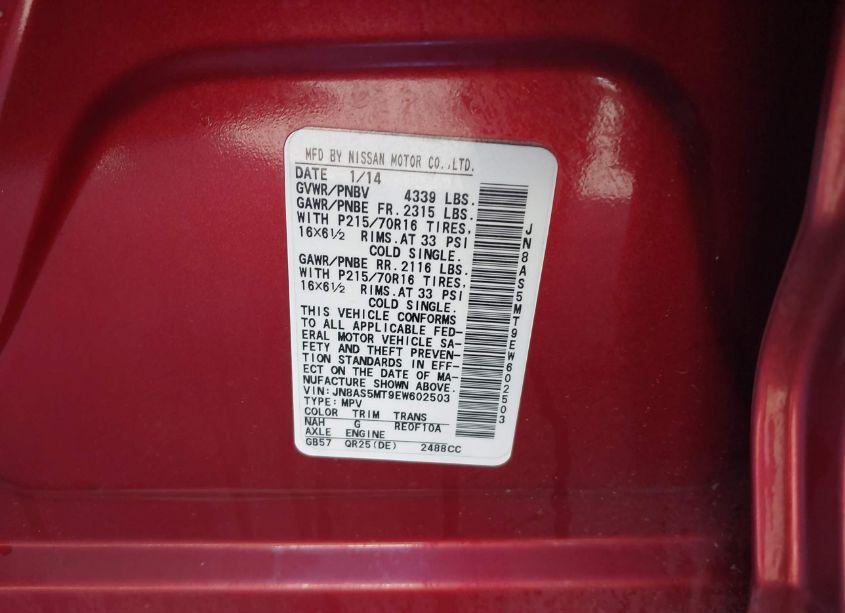 Photo 9 of 2014 Nissan Rogue SELECT S (VIN JN8AS5MT9EW602503)